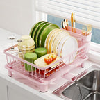 Dish Drainer Rack with Drip Tray, Sink Dish Drainer with Drainage Spout - Image 6