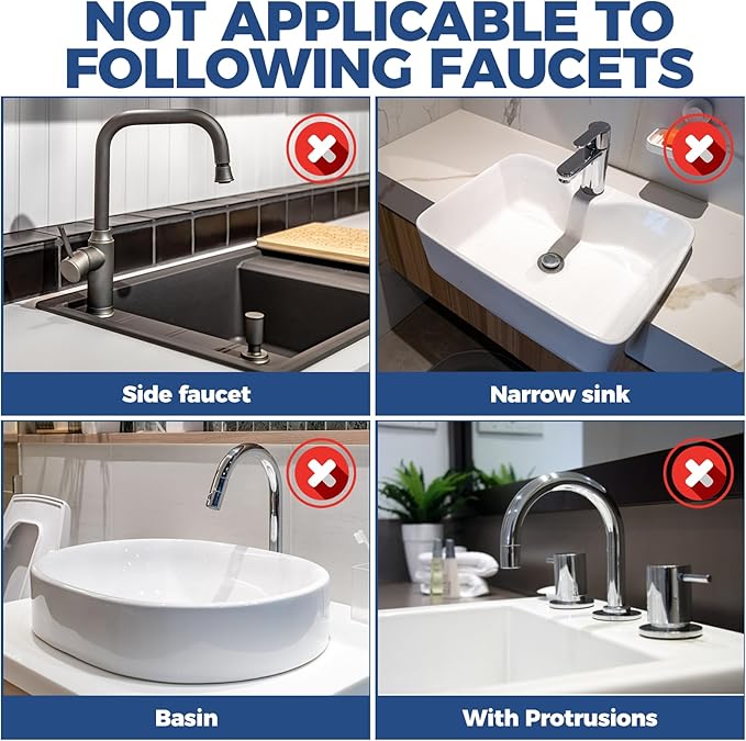 BFONS XL Silicone Faucet Handle Drip Catcher Tray, 18.1in x 5.7in x 0.79in - Image 5
