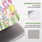 Spring Floral Dish Drying Mat for Kitchen Counter Easter Tulip Lavender Flower - Image 4