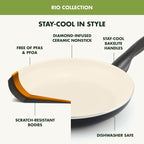 GreenPan Rio 11" Square Griddle Pan, Ceramic Nonstick Cookware, PFOA and - Image 3