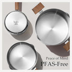 CAROTE1.5Qt & 3Qt Stainless Steel Saucepan Set, Triple Ply Stainless Steel Pot - Image 7