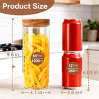 CONNOO 2-Pack 50oz Glass Storage Containers - Image 2