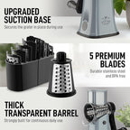 Zulay Kitchen Rotary Cheese Grater 5 Blade Cheese Shredder - Image 7