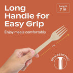 CORAL Light Brown 100% Compostable Silverware Set 340 Pieces - Image 3