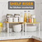 SpaceAid Cabinet Shelf Organizers 2 Pack, Kitchen Counter Rack Shelves Riser - Image 4