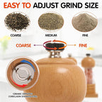 Salt and Pepper Grinder Set, Refillable and Adjustable Grinder - Image 6