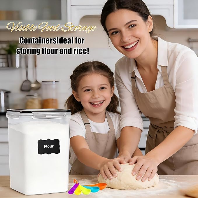 2 Pieces 6.5L / 220 oz Large Food Storage Containers, BPA Free Plastic Airtight - Image 7