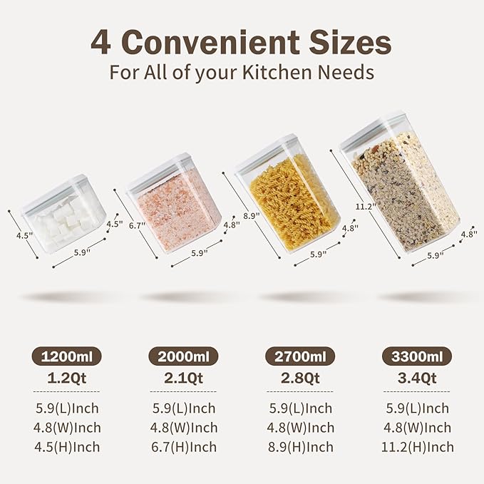 Melovom 8 Pcs Pop Food Storage Containers Airtight Food Storage Containers Set - Image 6