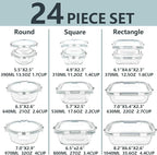 12 Pack Glass Lunch Meal Prep Containers - Image 2