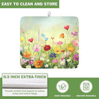Spring Summer Daisy Dish Drying Mat 16 x 18 Inch Colourful Floral Pattern Dish - Image 5