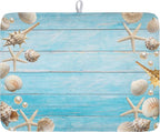 Summer Coastal Dish Drying Mat for Kitchen Counter Seashell Starfish Blue by Unknown