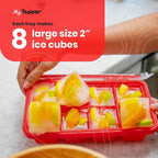 IceTopper Ice Cube Tray with 2 Attached Lids - Image 3