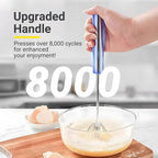 Egg Whisk, Upgraded Stainless Steel Semi Automatic Whisk, Hand Wisk Egg Beater - Image 3