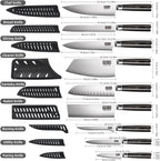 MDHAND Chef Knife Set with Roll Bag, High Carbon Stainless Steel Japanese - Image 2