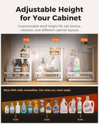 Sevenblue 3 Pack Under Sink Organizer, Height Adjustable Storage Shelves - Image 3