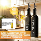 Oil and Vinegar Dispenser Set of 2, 17oz/500ml Extra Thick Glass Oil & Vinegar - Image 2
