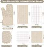 Oven Mitts Pot Holders Sets/Kitchen Towels and Dishcloths, Oven Gloves Kitchen - Image 2