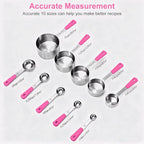 Bopei Measuring Cups and Spoons Set Stainless Steel 10 Piece - Image 2