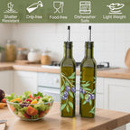 COOLMI Oil and Vinegar Dispenser Set - 17oz/500ML Premium Glass Olive Oil - Image 6