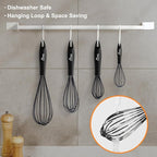 HOTEC 4 Pieces Silicone Whisks Set, Wire Balloon Whisks Egg Beater, Non-slip - Image 9