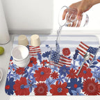 Patriotic Floral Dish Drying Mat - Image 6