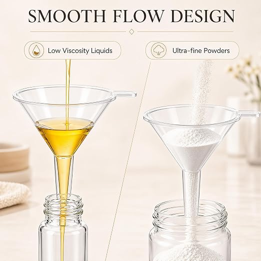 Hoolerry 100 Pcs Small Funnel for Filling Small Bottles Clear Plastic Mini - Image 3