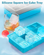 Silicone Ice Cube Trays for Freezer 2 Pack- Easy Release Square Ice Cubes Mold- - Image 3