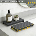 2PCS Stone Drying Tray, Water Absorbing Stone Tray - Image 7