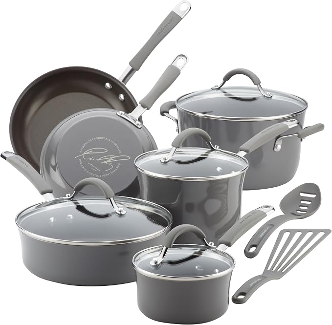 Rachael Ray - 16802 Rachael Ray Cucina Nonstick Cookware Pots and Pans Set by RachaelRayKitchenware