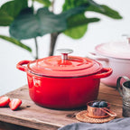 EDGING CASTING Enameled Cast Iron Dutch Oven, 5.5 Quart, Round Dutch Ovens Pot - Image 9