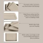 Martha Stewart Gallen 3-Piece Cookie Sheet Set – 13", Ceramic Nonstick - Image 4