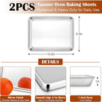 E-far Small Baking Sheet with Wire Rack, Stainless Steel Cookie Sheets Trays & - Image 2