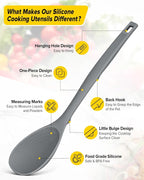 Pack of 2 Silicone Cooking Spoons, Non Stick Solid Kitchen Spoon - Image 2