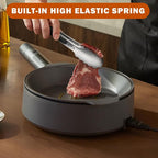 TACGEA Stainless Steel Kitchen Tongs, Silicone Non-slip Grip, Locking Grilling - Image 6