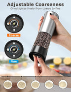 innhom Gravity Electric Salt and Pepper Grinder Set Stainless Steel Salt - Image 4