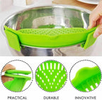 Clip-on Kitchen Food Strainer for Spaghetti, Vegetables. Silicone Kitchen Food - Image 5