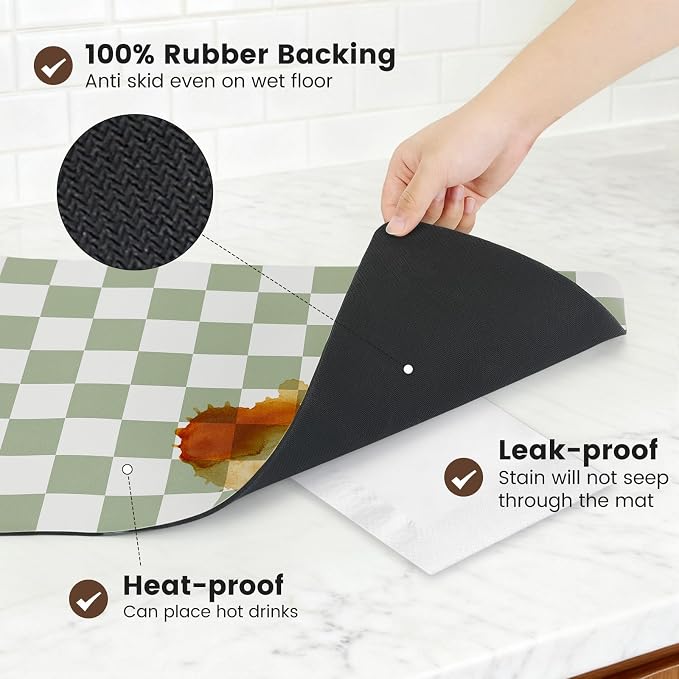 16" x 24" Checkered Dish Drying Mat - Image 4