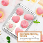Stainless Steel Baking Sheet Set of 2, Deedro Cookie Sheet Metal Baking Pan - Image 5