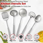 5 Pcs Newness Cooking Utensils Set, 304 Stainless Steel Kitchen Utensils Set - Image 3