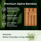 Carbonized Bamboo Kitchen Drawer Organizer, 8 Slots Silverware Organizer - Image 9