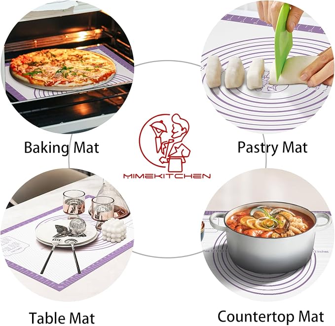 Non Stick Pastry Mat, Extra Large Silicone Baking Mat - Image 5
