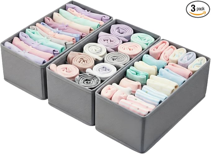 Small Foldable Fabric Drawer Organizer 3-Pack by Unknown