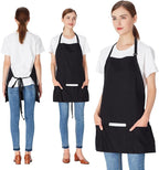Jubatus 2 Pack 3 Pockets Adjustable Bib Apron 65% Polyester 35% Cotton Fabric - Image 3