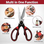 Kitchen Shears Set of 2, Heavy Duty Kitchen Scissors Seafood Scissors, - Image 3