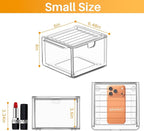 caktraie 6 Pack Small Stackable Stroage Drawers, Acrylic Bathroom Makeup - Image 3