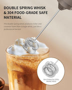 CIRCLE JOY Portable Rechargeable Milk Frother Hanheld, Dual Spring Whisk - Image 4