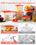 6QT Clear Food Storage Containers: 6 PCS NSF Food Storage Containers - Image 3