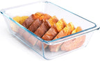 Deep Clear Glass Baking Dish, Rectangular Tempered Glass Baking Pan, The Larger by HUSANMP