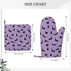 Black Cat Oven Mitts and Pot Holders Sets of 4, Resistant Hot Pads - Image 3