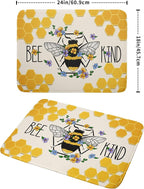 Giwawa Bee Kind Dish Drying Mat, Summer Bees Flowers Dish Drainer Mats - Image 2